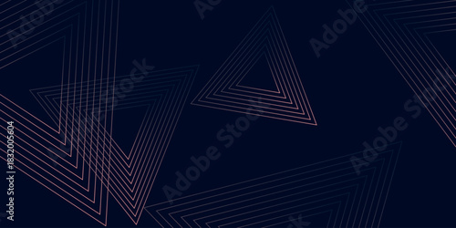 Dark background with glowing abstract triangle geometric lines decoration. Modern and futuristic background concept for covers, banners, brochures, certificates and websites. VOL. 4