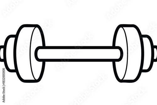 Black and White Dumbbell Icon