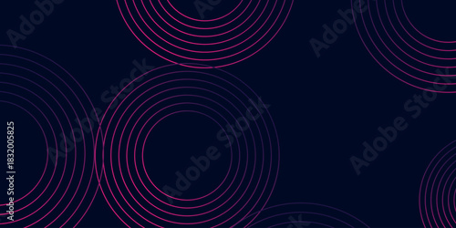 Dark background with glowing abstract circle geometric lines decoration. Modern and futuristic background concept for covers, banners, brochures, certificates and websites. EPS. 4