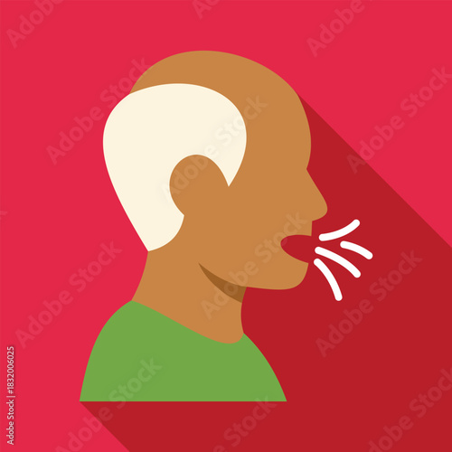 Person experiencing respiratory illness symptom, spreading germs through a cough