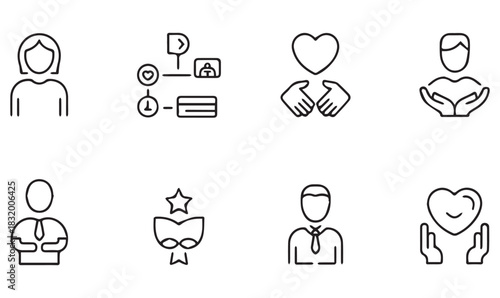 Minimalist Icons of Care, Planning, and Professional Values