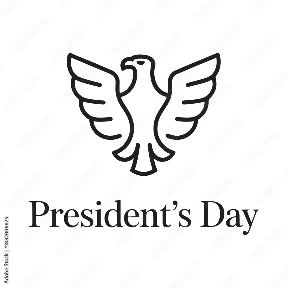 Fototapeta premium President s day eagle emblem with text