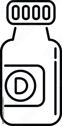 Representing vitamin d nutrient in a bottle, maintaining health and immunity