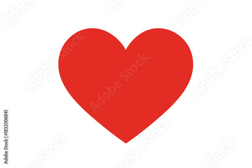 Large red heart symbol representing love and affection in a minimalistic design on a plain background