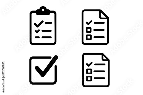 Checklist icons representing tasks and completion for planning and organization in a simple design