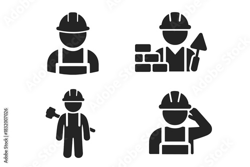 Construction workers engaged in various tasks at a building site during daytime