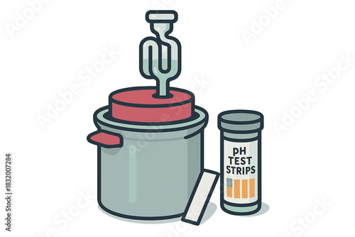 Discovering pH levels with test strips and a science kit for experiments at home