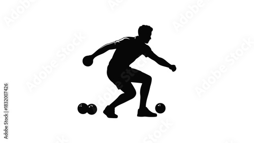 Bowling silhouette vector image for sports and recreation use