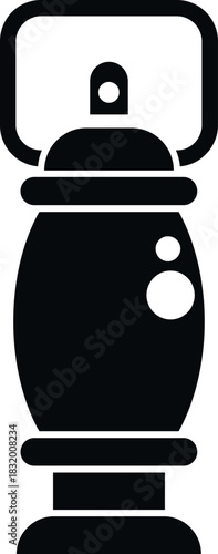 Gas lantern black silhouette icon representing portable camping light or kerosene lamp