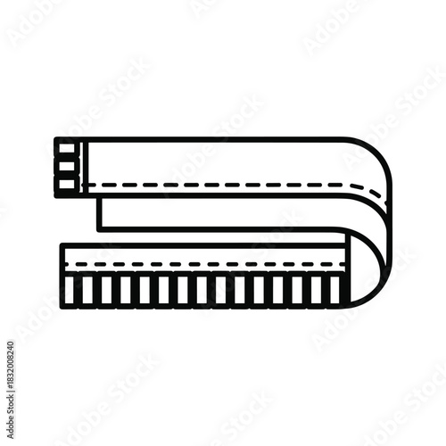 black scarf outline, simple design clip art preview