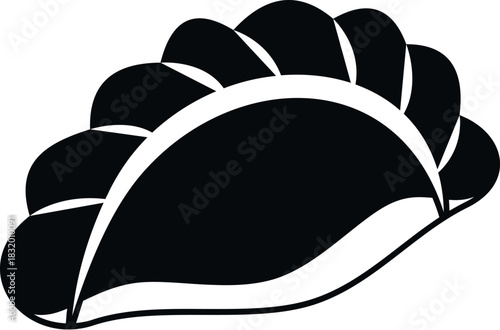 Dumpling icon illustrating a common filled pastry food