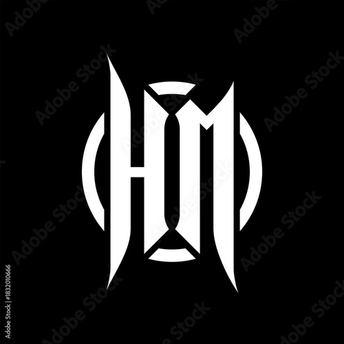HM Monogram Logo on Black Background