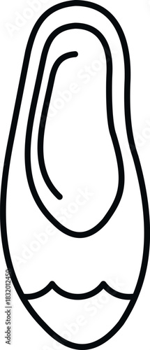 Mussel shell line art illustration representing seafood or marine life