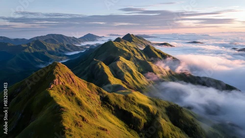 Aerial Views of Magnificent Seas of Clouds and Mountains