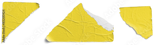 Tableau sur toile Yellow Torn Paper Sticker Pieces