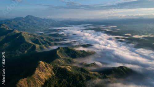 Aerial Views of Magnificent Seas of Clouds and Mountains
