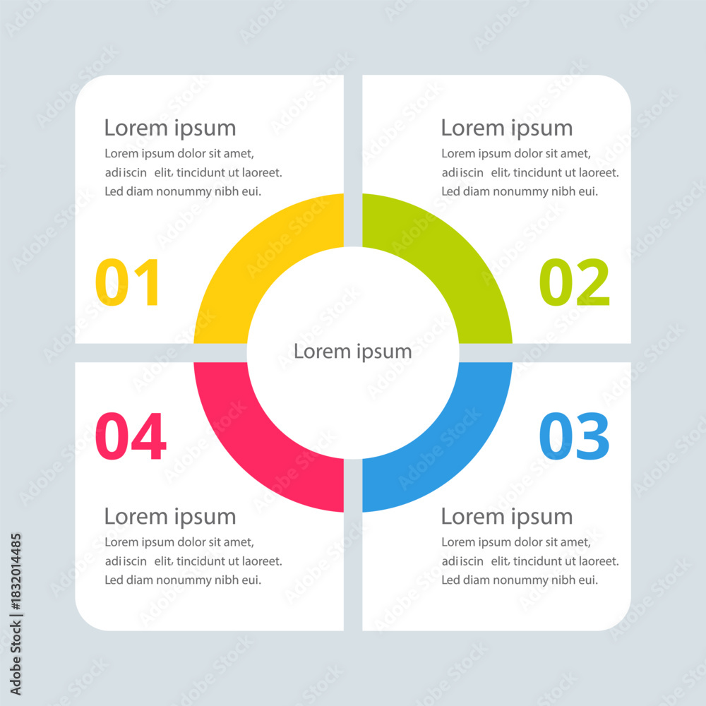 Obraz premium Infographics Square Chart. Infographic Four Options.