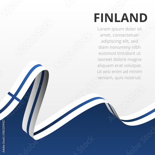Finland Flag Background Template. Finnish National Symbol Border.  