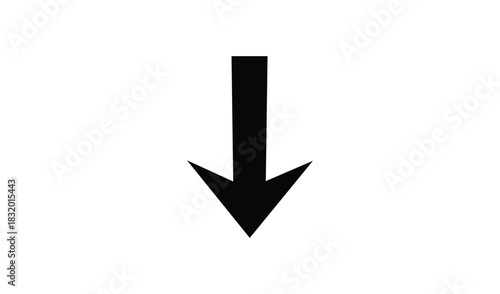 Simple black downward arrow icon on white background