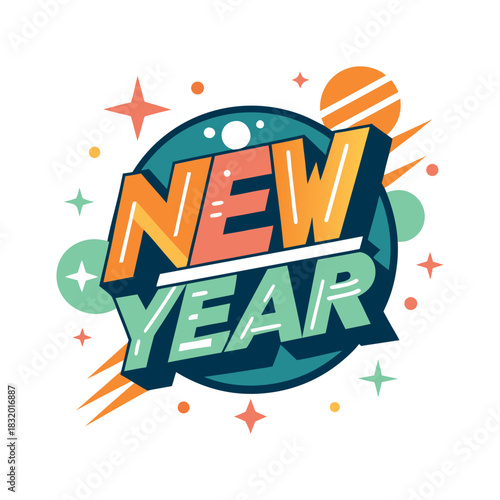 new year typograpy logo