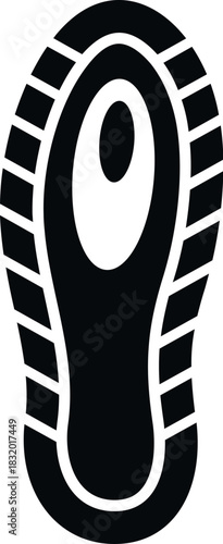 Vector illustration of a shoe print or sole impression on a white background