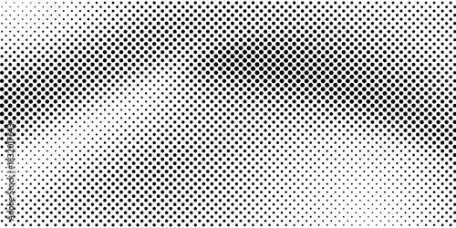 Dot gradation texture. Retro halftone gradient background.