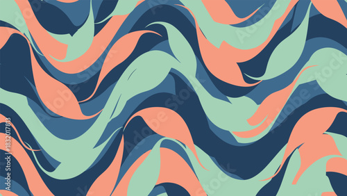 Abstract geometric composition featuring a vibrant interplay of red green blue yellow cyan and magenta shapes with clean lines and a professional design aesthetic suitable for diverse graphic applicat