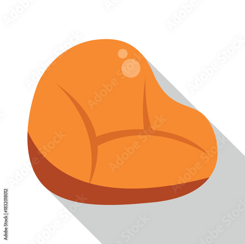 Orange bean bag chair providing a soft and comfortable seating option