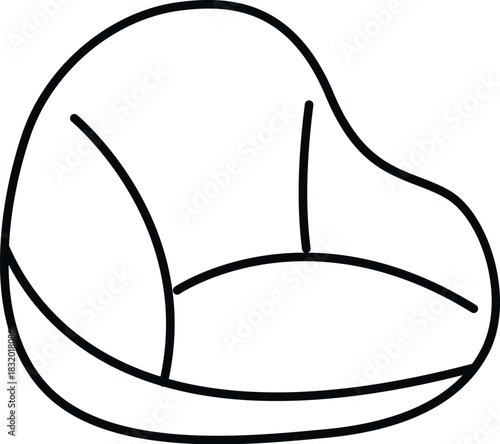 Bean bag chair icon representing comfort, relaxation, and lounge furniture