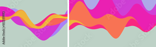 3D abstract wavy background. Beautiful gradient colour transition. Dynamic wave. Vector illustration for banner, flyer, brochure, booklet, presentation.