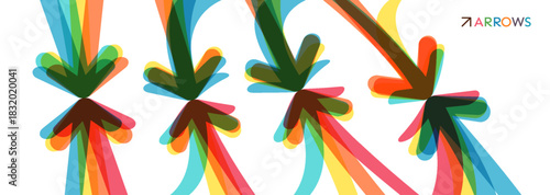 Arrow. Clash of business ideas. Concept of teams competing to achieve a goal. Dynamics. Vector for a brochure, poster, cover, postcard, presentation, flyer, or banner.