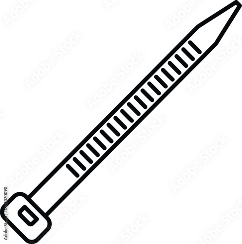 Plastic zip tie providing fastening and bundling for various uses