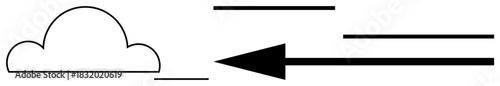 Data transfer visualization. Data transfer with cloud and directional arrows, digital communication, data flow, and cloud computing. For cloud storage, networking, IT systems, digital operations
