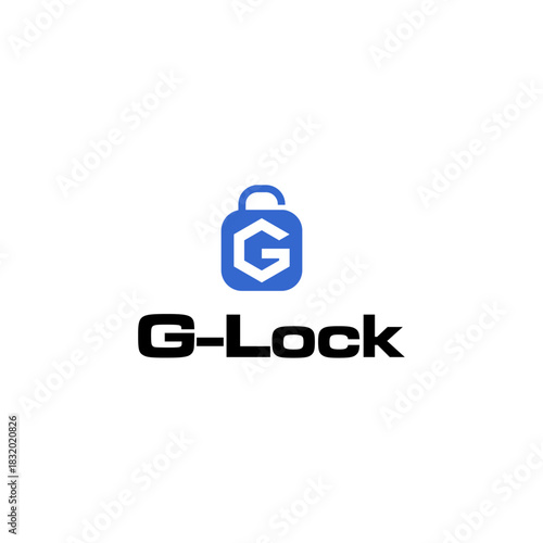 G lock initial logo icon vector template