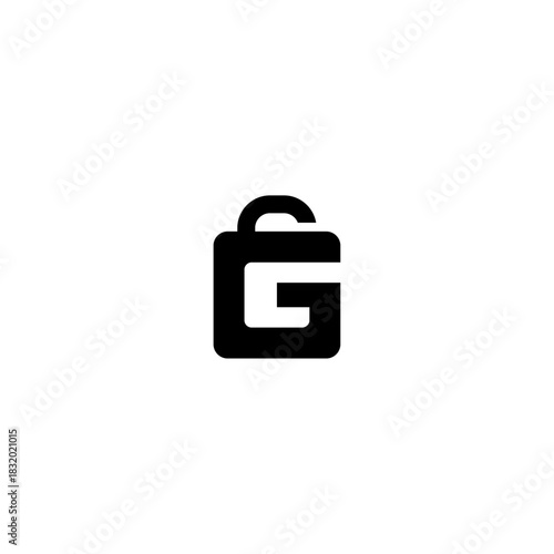 G lock initial logo icon vector template