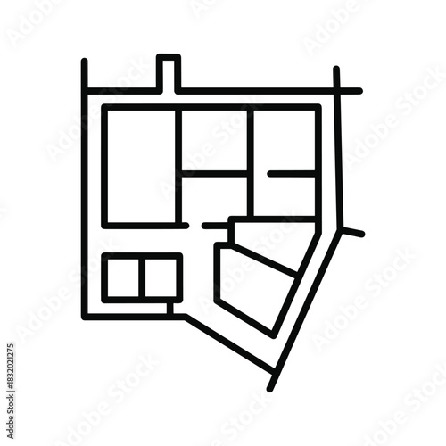 Residential Floor Plan Outline Icon