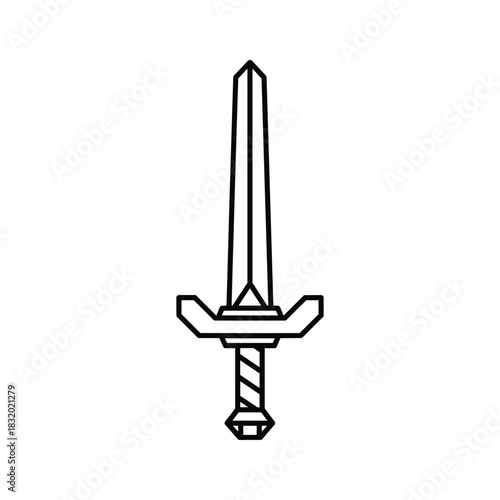 Simple Line Art Sword Icon