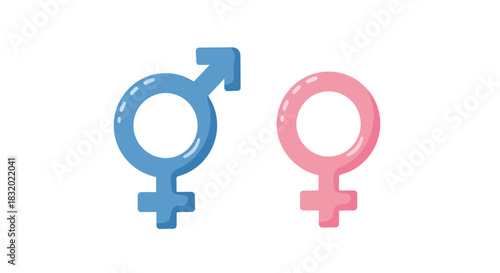 Gender identity and expression visualized through stylized symbols of masculinity and femininity