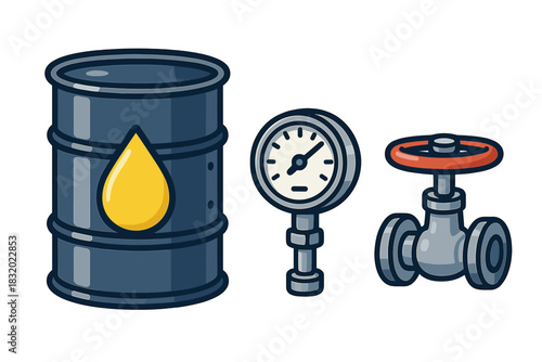 Oil storage drum with gauge and valve clearly illustrating industrial equipment related to fuel management and monitoring processes