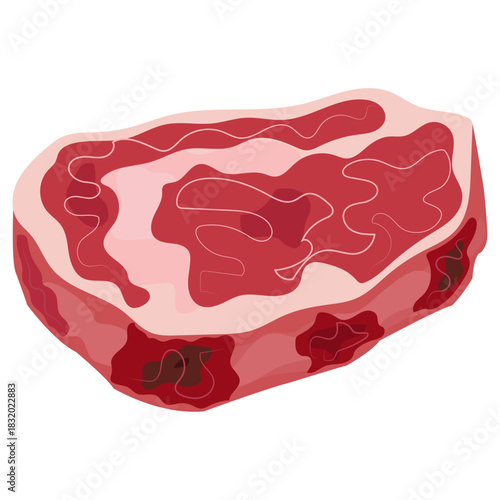  Raw pork or red beef steak.