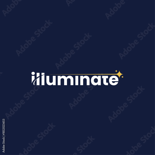 illuminate logo icon with shining star logo icon vector template