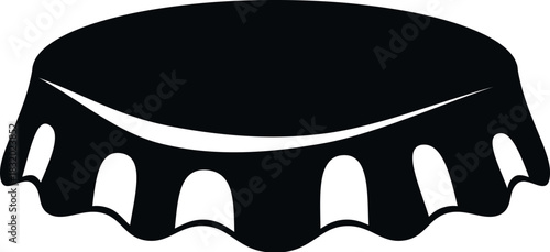 Bottle cap black silhouette symbol for beverages, drinks, soda, beer