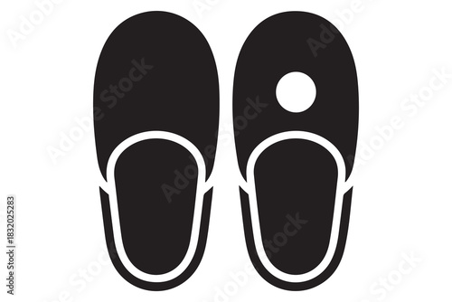 Beach flip flops icon  black silhouette vector
