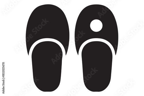 Beach flip flops icon  black silhouette vector
