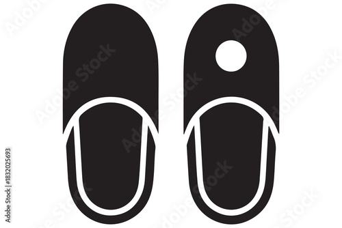 Beach flip flops icon  black silhouette vector
