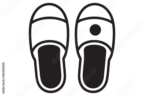 Beach flip flops icon  black silhouette vector
