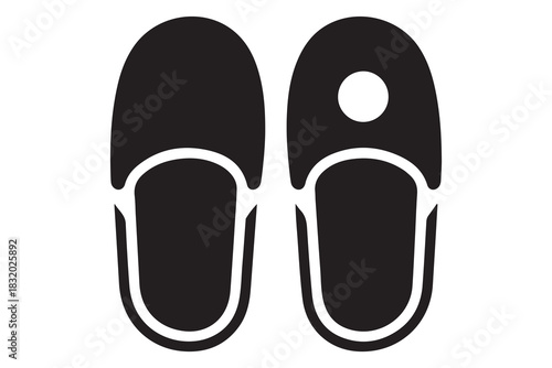 Beach flip flops icon  black silhouette vector
