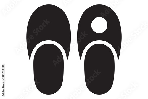 Beach flip flops icon  black silhouette vector
