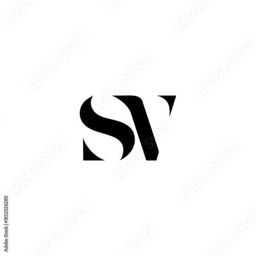 letter SV initial logo icon vector template