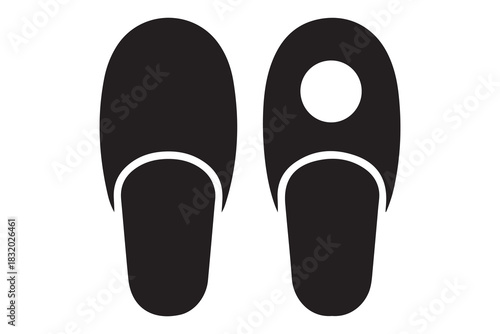 Beach flip flops icon  black silhouette vector
